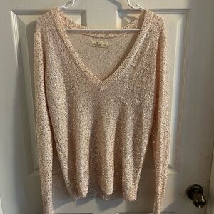 Glittery V-Neck Sweater